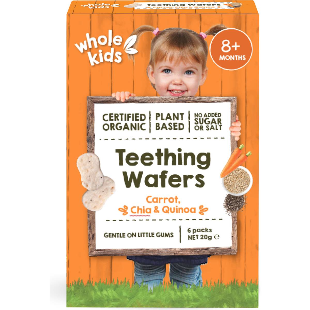 Whole Kids Teething Wafers Carrot Chia & Quinoa 6 pack