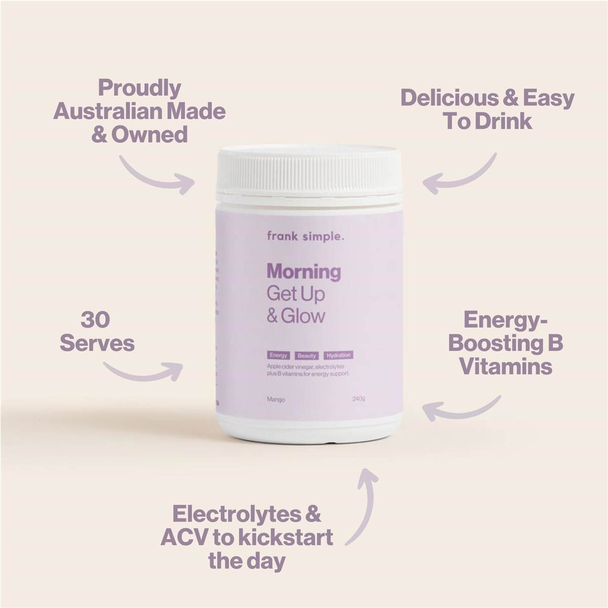 frank simple. Morning Get Up & Glow Mango 240g