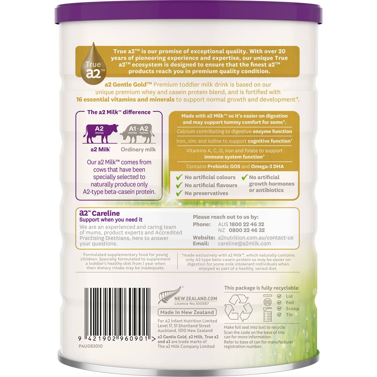 A2 Milk Gentle Gold Stage 3 Toddler Formula 800g