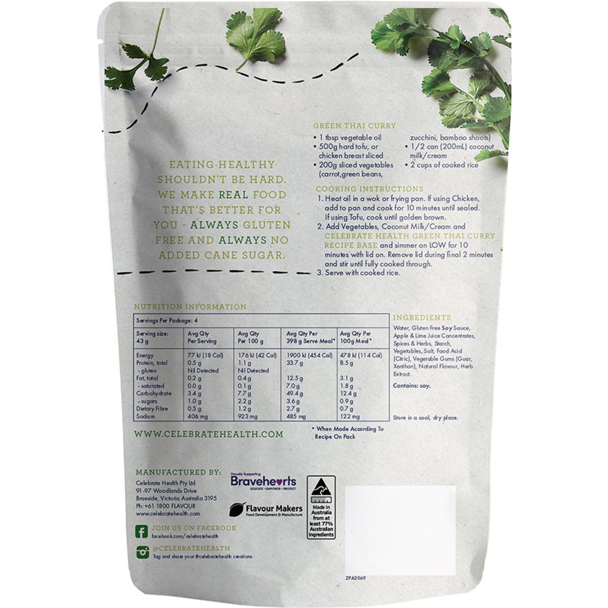Celebrate Health Thai Green Curry Recipe Base 175g