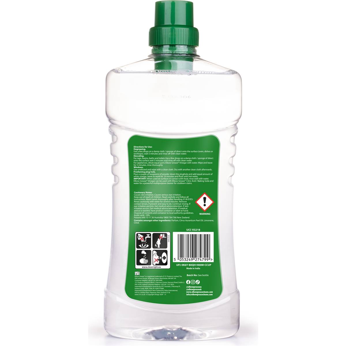 Elbow Grease Concentrated Vinegar Lemon Fresh 1l