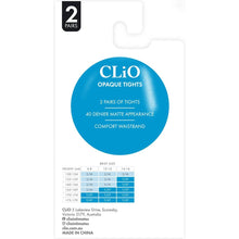 Clio 40D Opaque Tights Black T/XT Value 2 pack