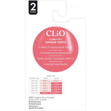 Clio Curvy Fit Opaque Tights 70 Denier Black Size 2 2 pack