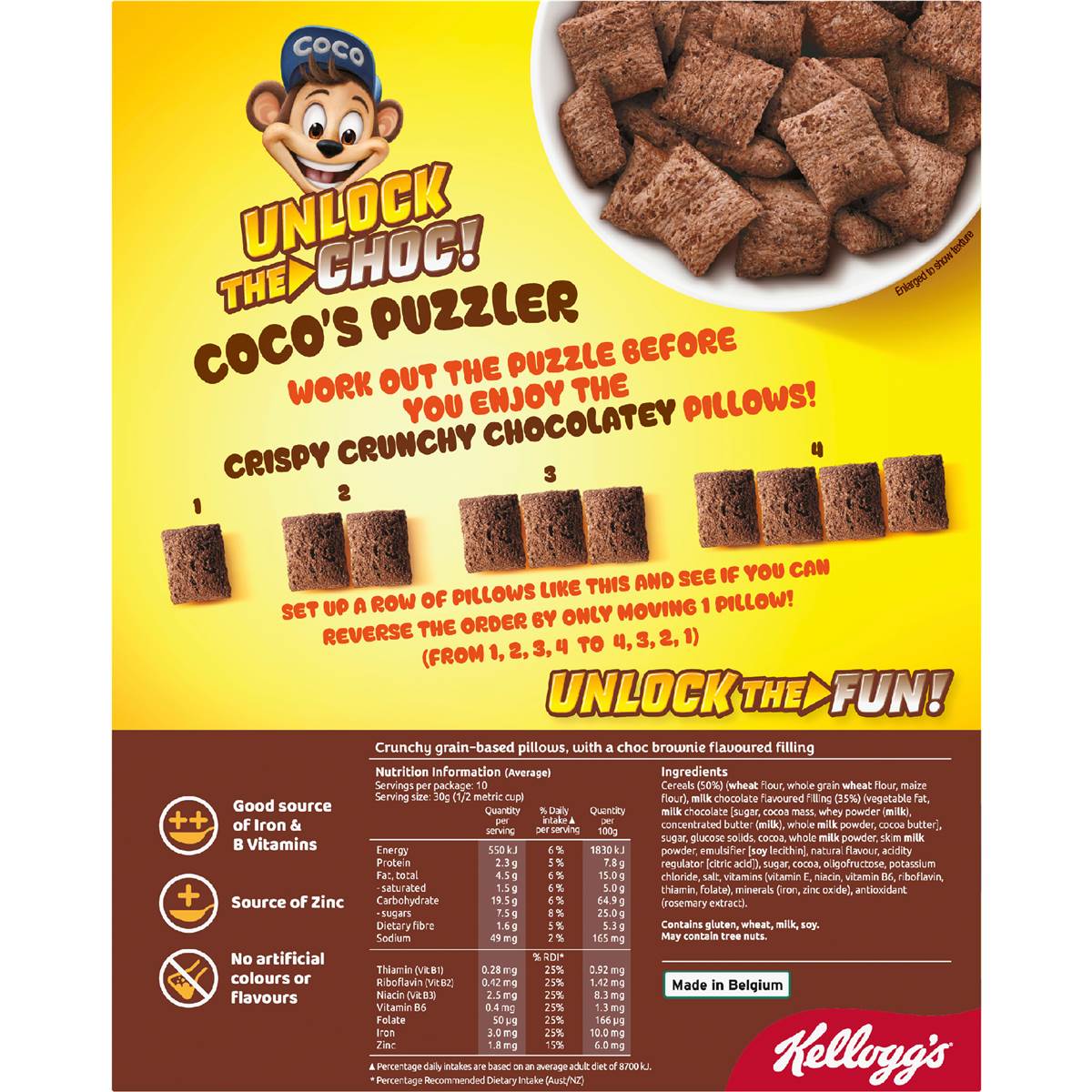 Kellogg's Coco Pops Pillows Choc Brownie Flavour Cereal 310g