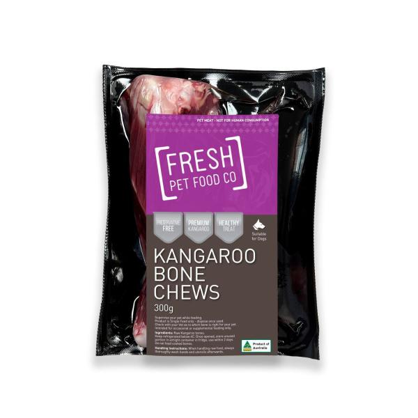 THE FRESH PET FOOD CO. KANGAROO BONE CHEWS DOG FOOD 300GRAM