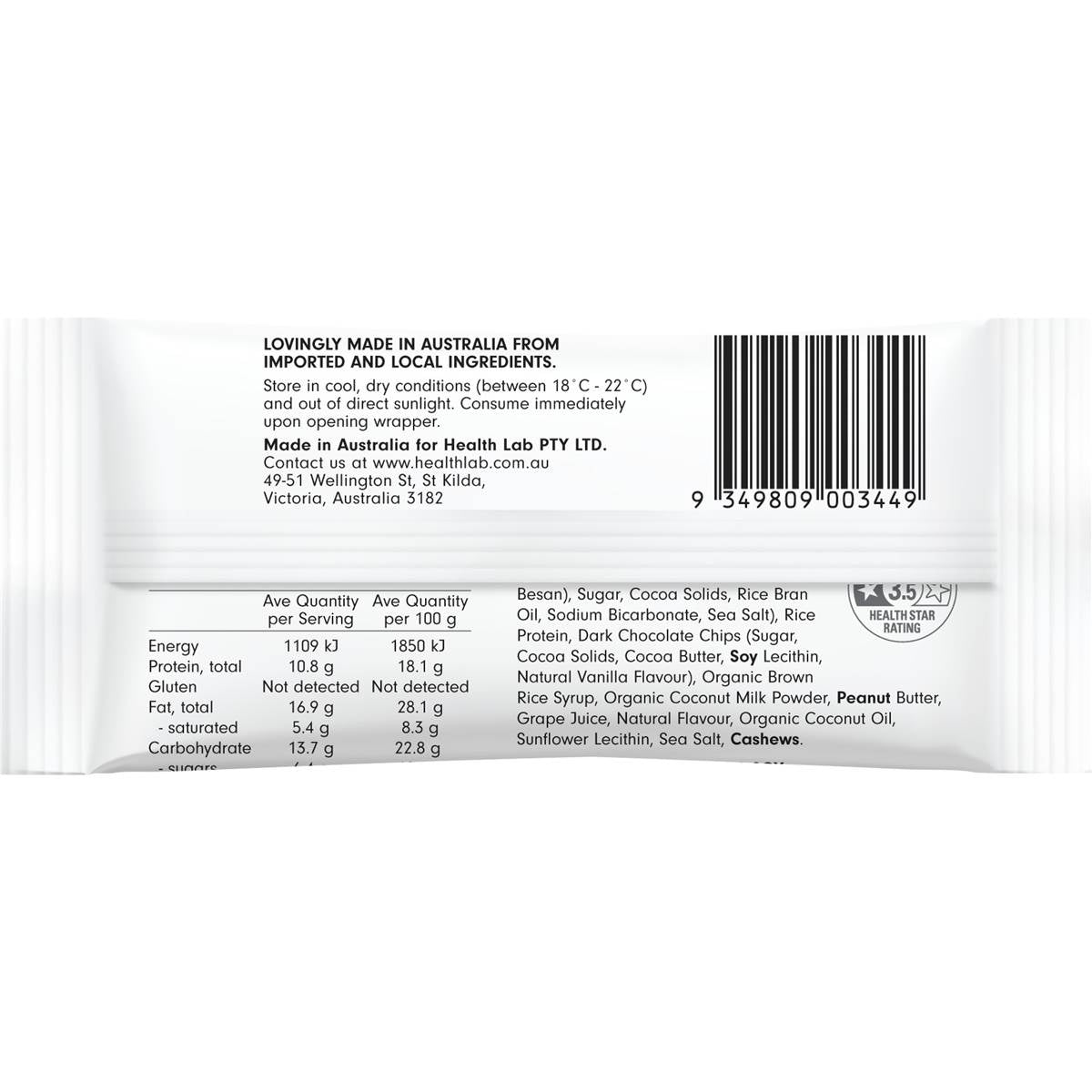 Health Lab Protein Blondie Bar Cookies No Cream 60g