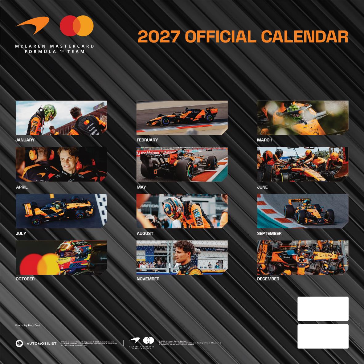 Formula 1 (F1) McLaren - 2027 Calendar