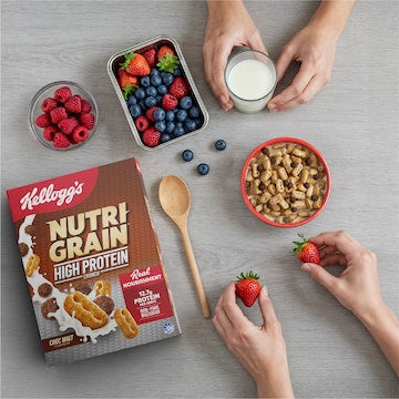 Kellogg's Nutri Grain High Protein Crunch Choc Malt Cereal 500g