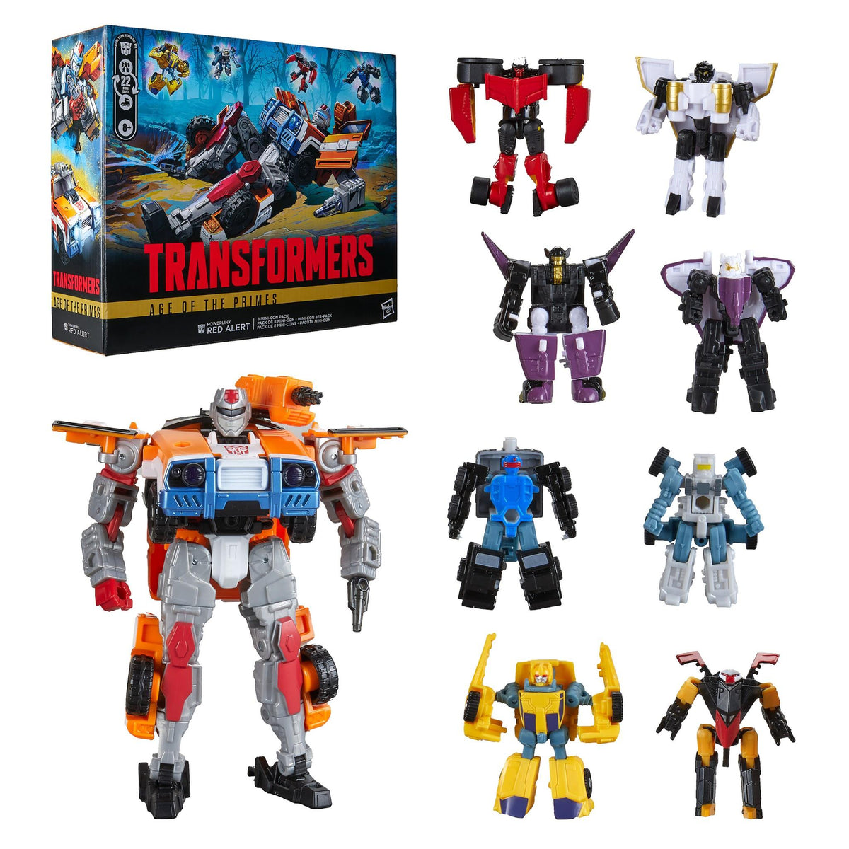 Transformers - Age Of The Primes: Voyager Class Powerlinx Red Alert and 8 Mini-Con Pack