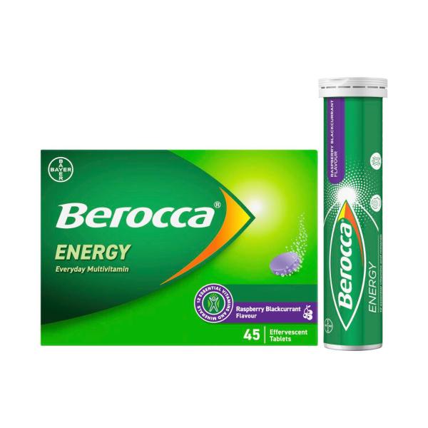 BEROCCA ENERGY RASPBERRY BLACKCURRANT TABLETS 45PK
