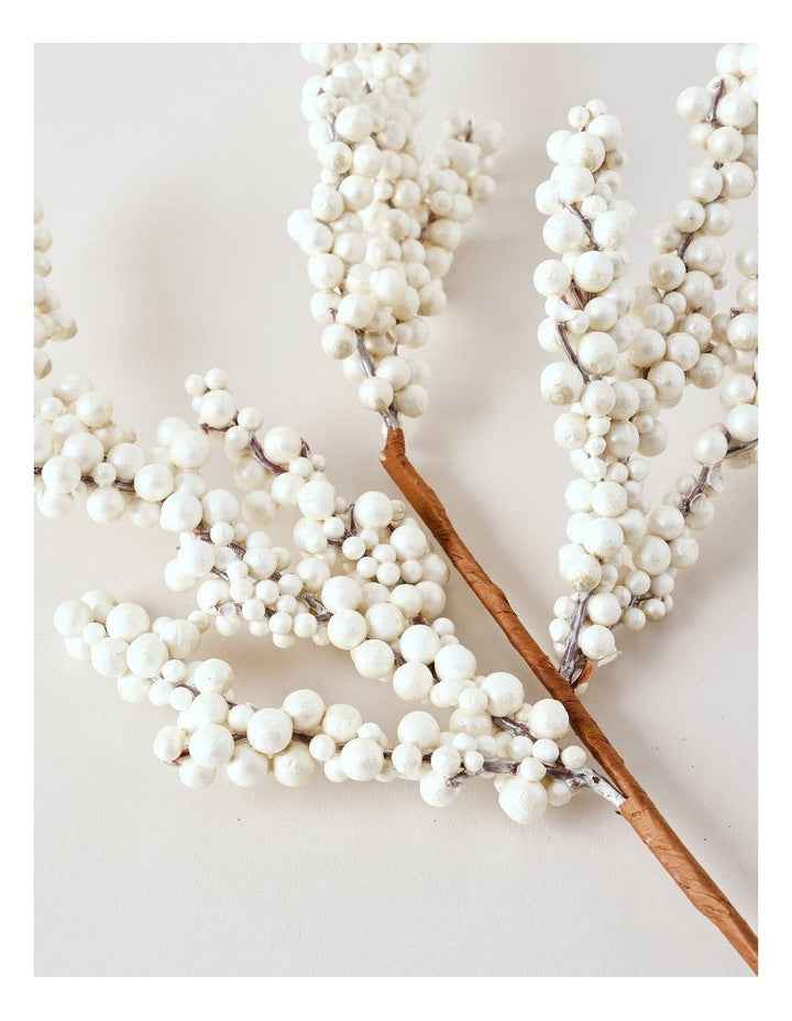 Harvest Christmas White Berry Spray Pick 62cm in White