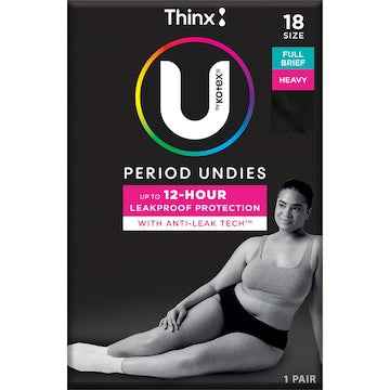 U by Kotex Thinx Period Undies Brief Cut Size 18 each