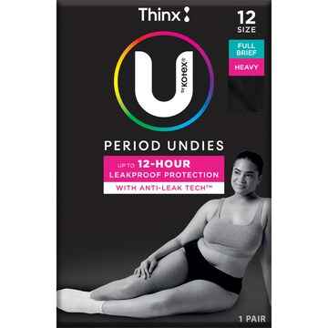 U by Kotex Thinx Period Undies Brief Cut Size 12 each