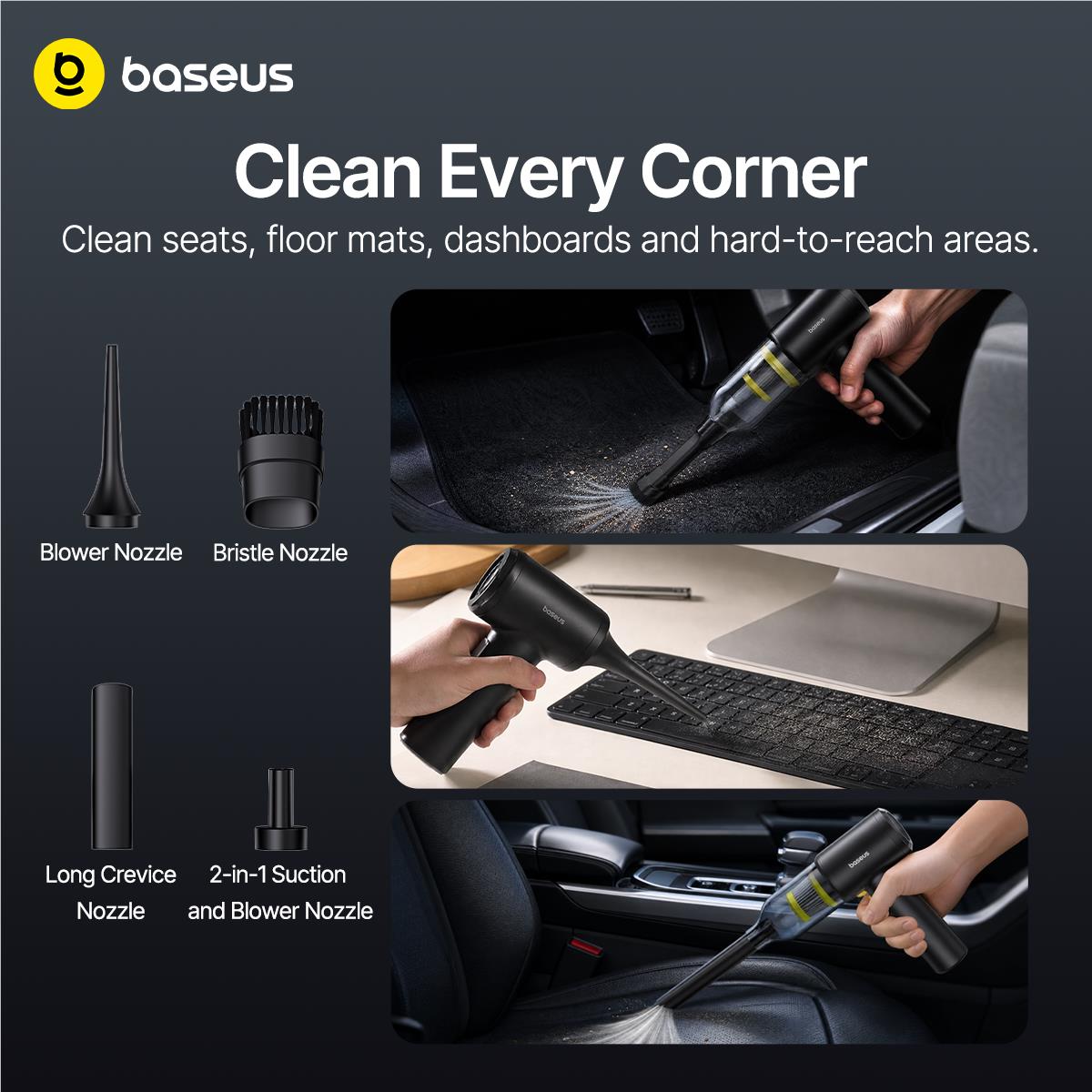 Baseus AT Car Vacuum Cleaner (Cosmic Black)