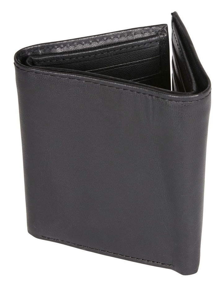Trifold Wallet with ID Window in Black