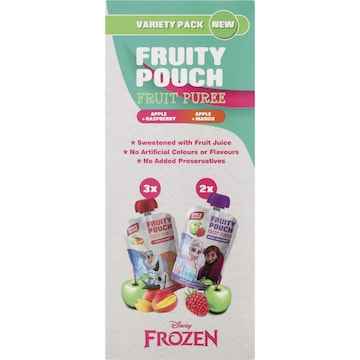 Fruit Puree Pouches Variety Pack, 90g, 5-Pack