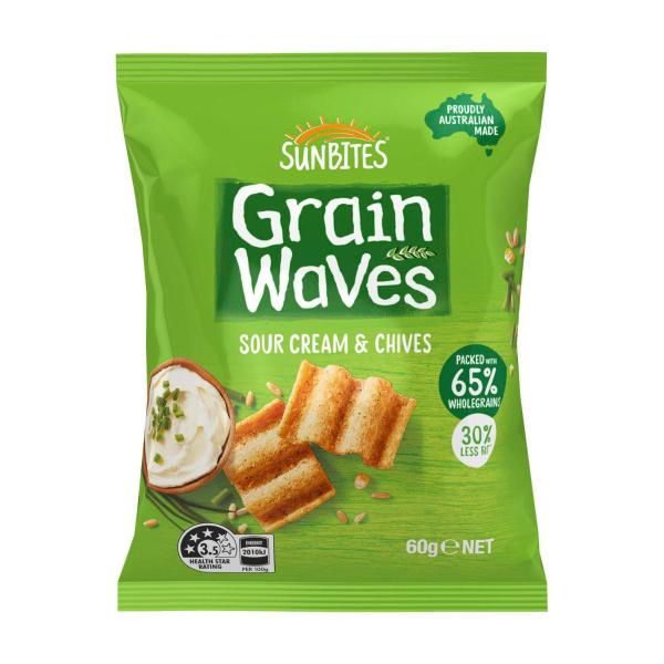 SUNBITES GRAINWAVES SOUR CREAM & CHIVES 60G