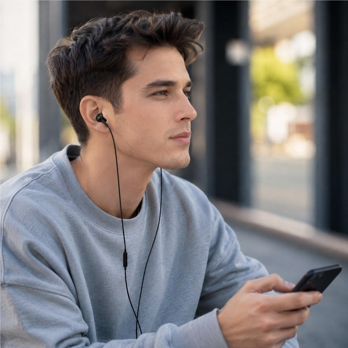 XCD Wired USB-C Semi-In-Ear Headphones (Black)