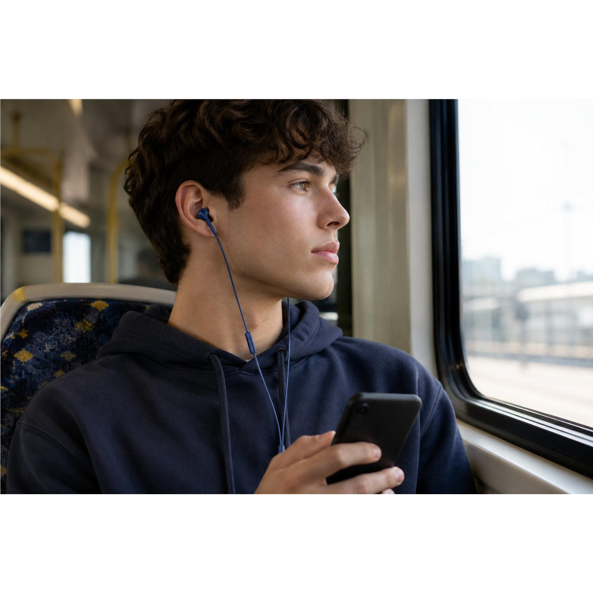 XCD Wired USB-C Semi-In-Ear Headphones (Navy)