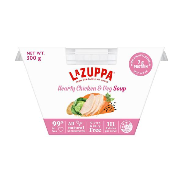 LA ZUPPA MICROWAVEABLE SOUP BOWL HEARTY CHICKEN & VEGETABLE SOUP 300G