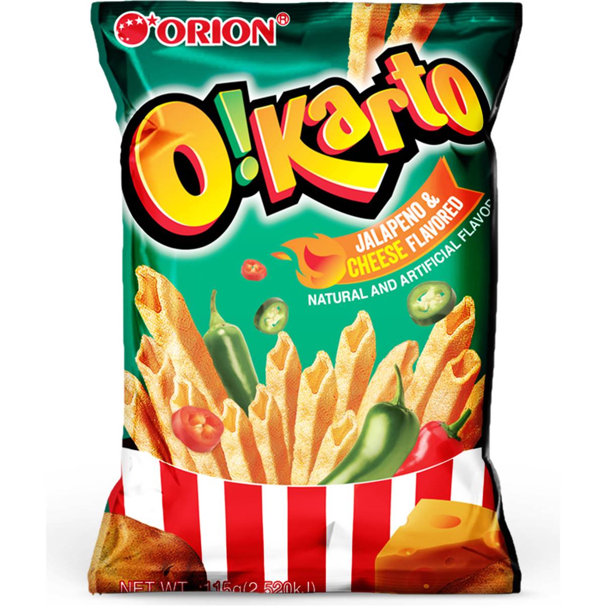 Orion Okarto Chips Jalapeno & Cheese Flavour 115g