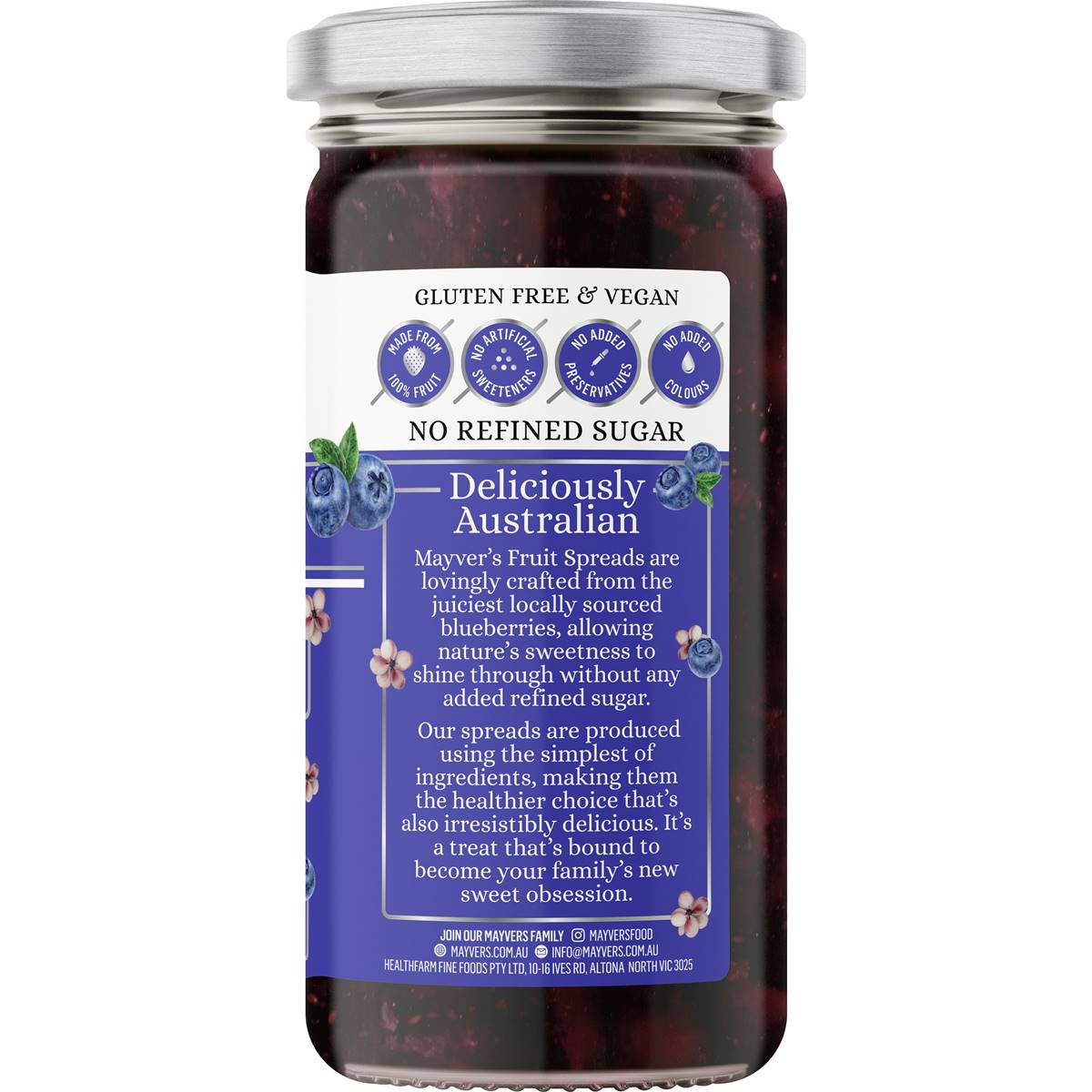 Mayver's Australian Blueberry Fruit Spread 280g