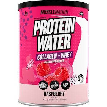 Muscle Nation Protein Water Powder Raspberry 300g