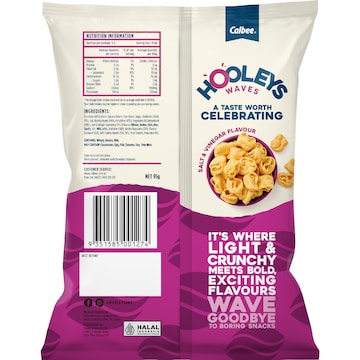 Calbee Hooleys Waves Salt & Vinegar 95g