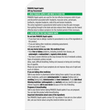 Panadol Rapid Caplets 8 pack