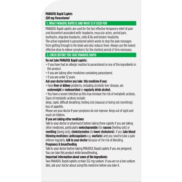 Panadol Rapid Caplets 8 pack