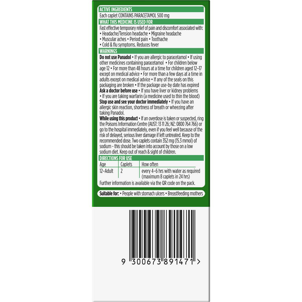 Panadol Rapid For Fast Pain Relief With Paracetamol 500mg 16 pack