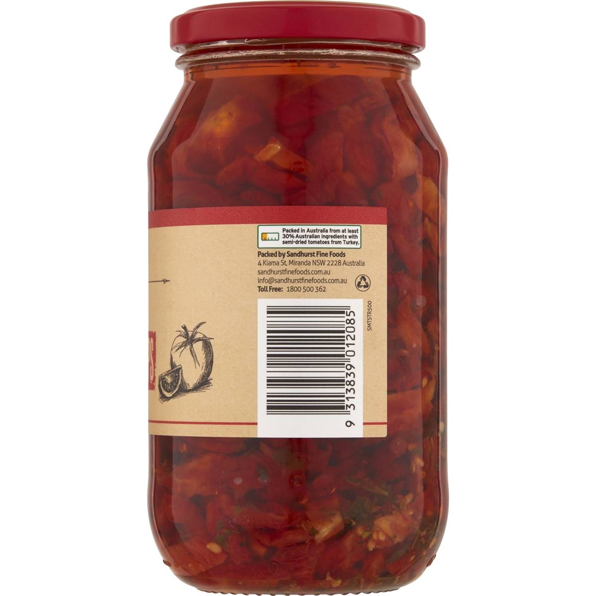 Sandhurst Semi-Dried Tomato Strips In Oil 500g