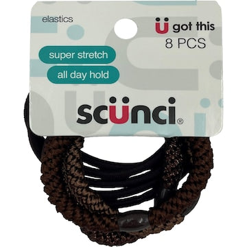 Scunci Super Stretch & Basic Elastics 8 pack