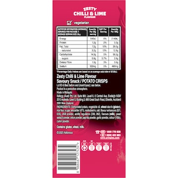 Pringles Zesty Chilli & Lime Flavour Stacked Potato Chips 118g