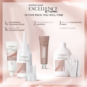 L'Oreal Paris Paris Excellence Creme Nudes 6U Universal Dark Blonde each
