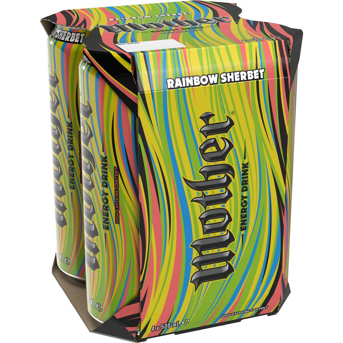 Mother Energy Drink Rainbow Sherbet 500mL x 4 pack