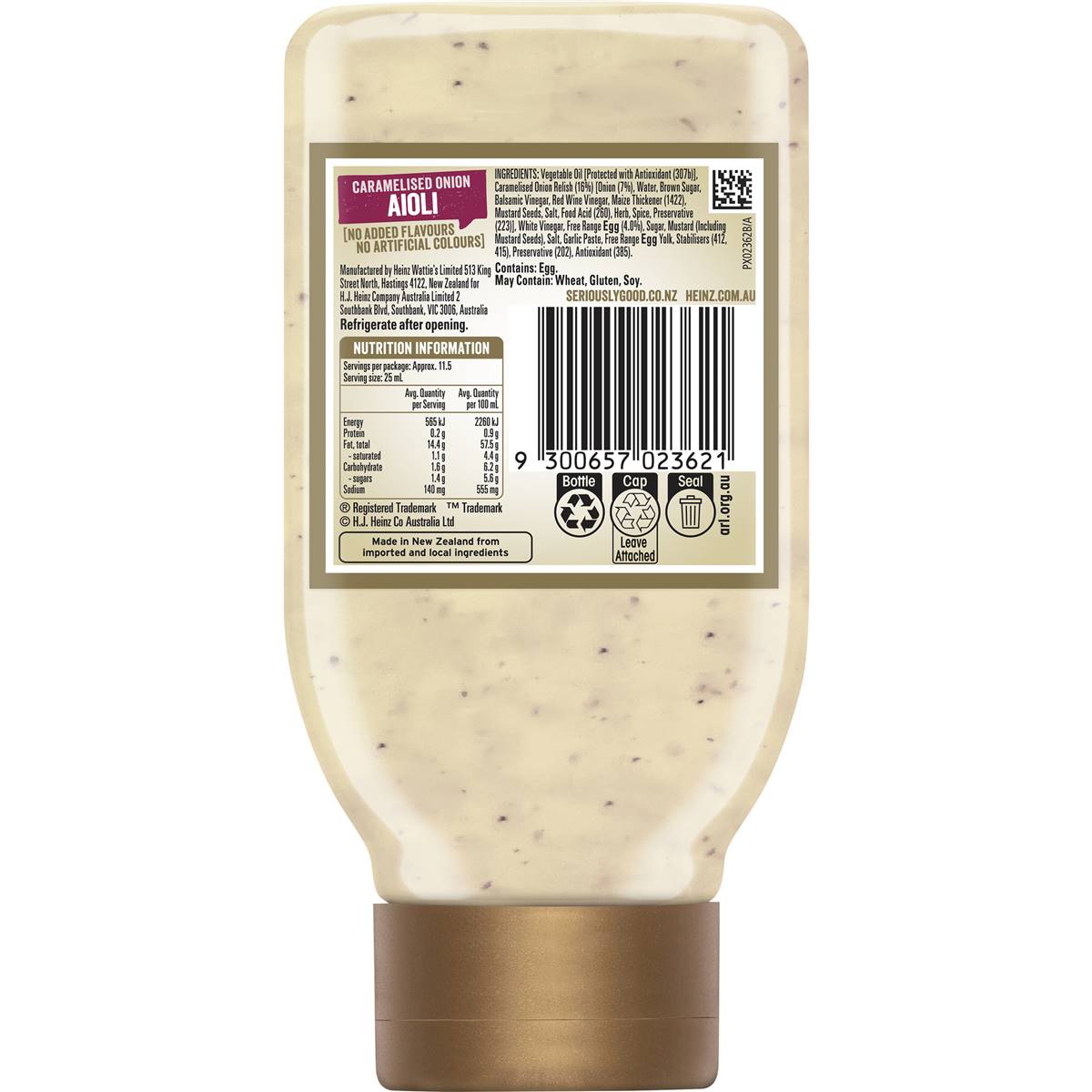 Heinz Seriously Good Caramelised Onion Aioli 295mL