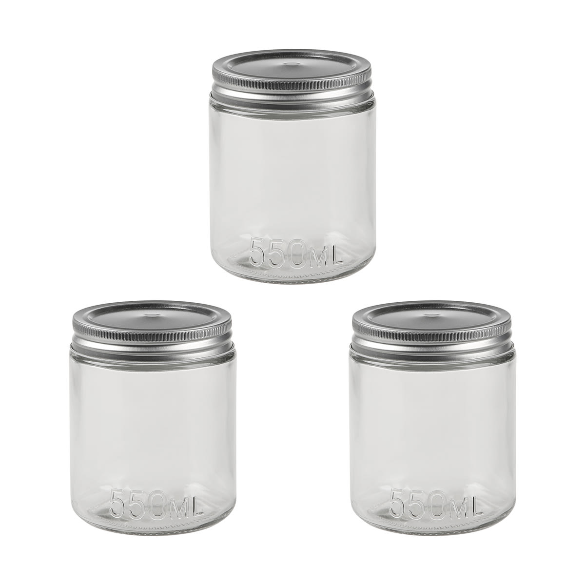 3 Preserving Jars - 550ml