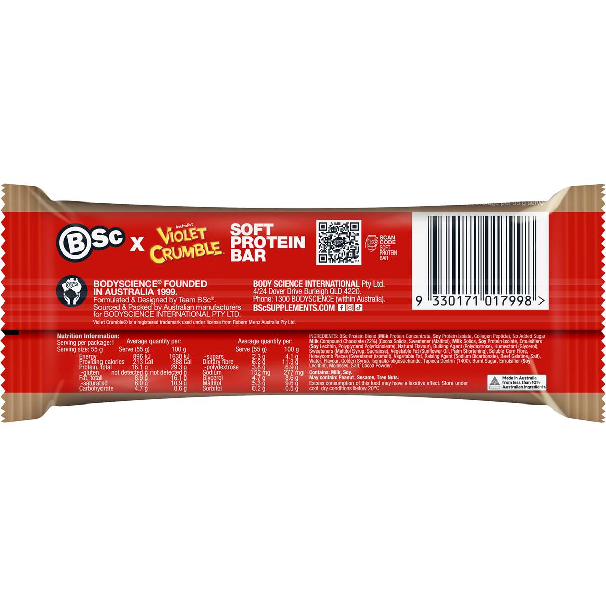 BSC Soft Protein Bar Caramel Honeycomb Flavour 55g