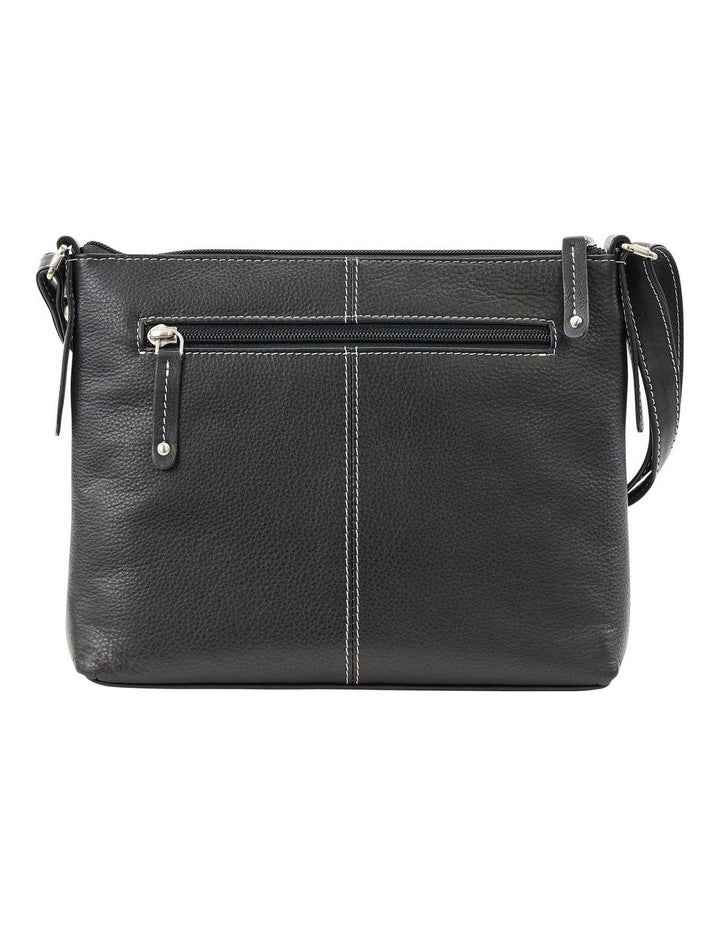 Tracks Black Zip Top Crossbody Bag In Black