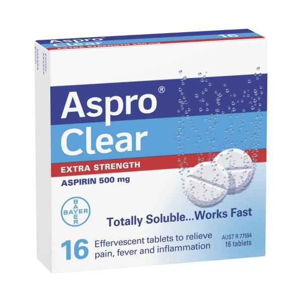 Extra Strength Pain Relief Aspirin 16 Soluble Effervescent Tablets