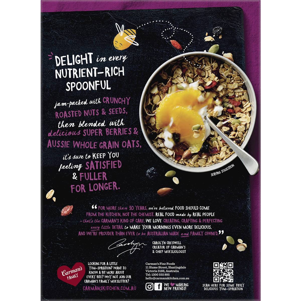 Carman's Muesli Toasted Super Berry, Cranberry & Blueberry 500g