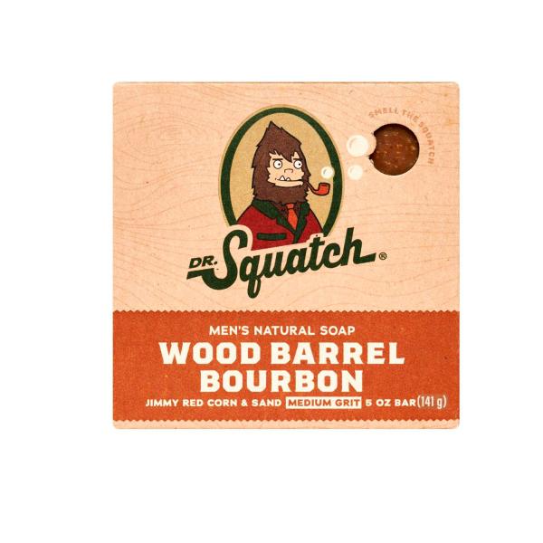 DR SQUATCH WOOD BARREL BOURBON BAR SOAP 141G