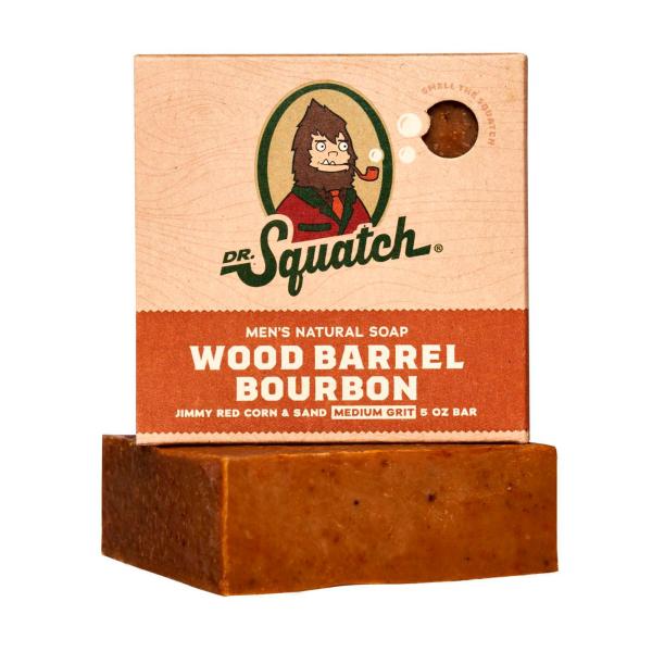 DR SQUATCH WOOD BARREL BOURBON BAR SOAP 141G