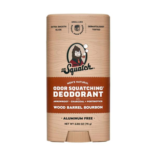 DR SQUATCH NATURAL DEODORANT WOOD BARREL BOURBON 75G