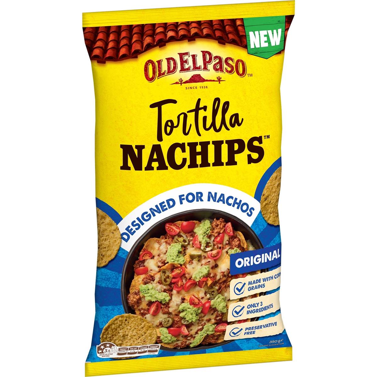 Old El Paso Nachips Tortilla Corn Chips Original 350g