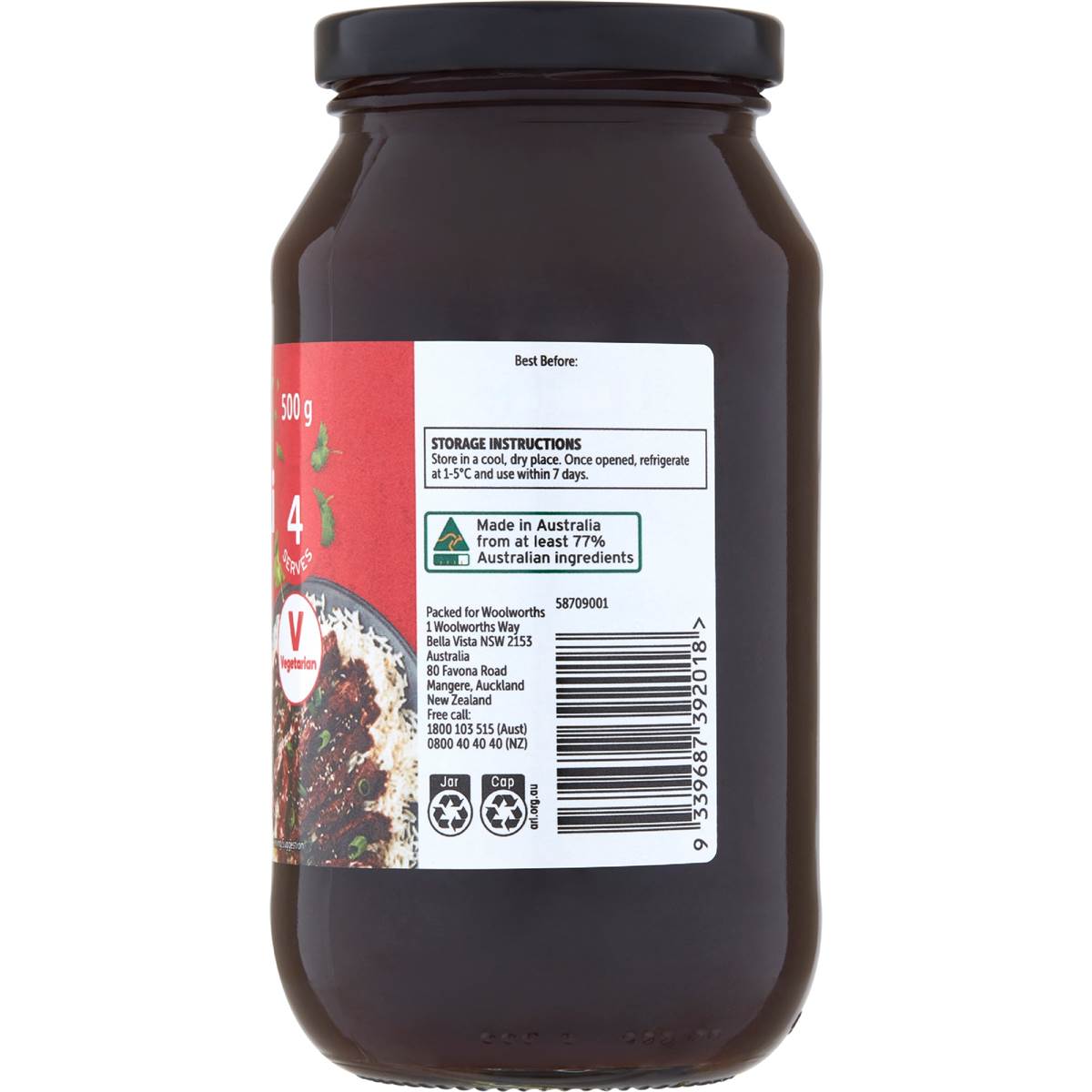 Woolworths Teriyaki Simmer Sauce 500g