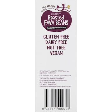 The Happy Snack Company Roasted Fava Beans Sea Salt & Balsamic Vinegar 6 pack