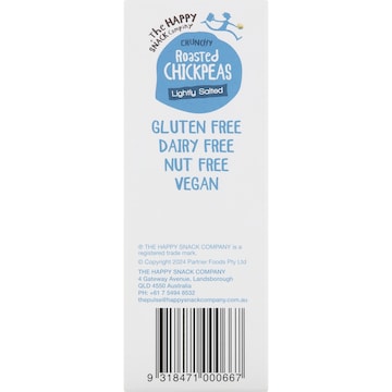 The Happy Snack Company Roasted Chickpeas Lightly Salted 6 pack