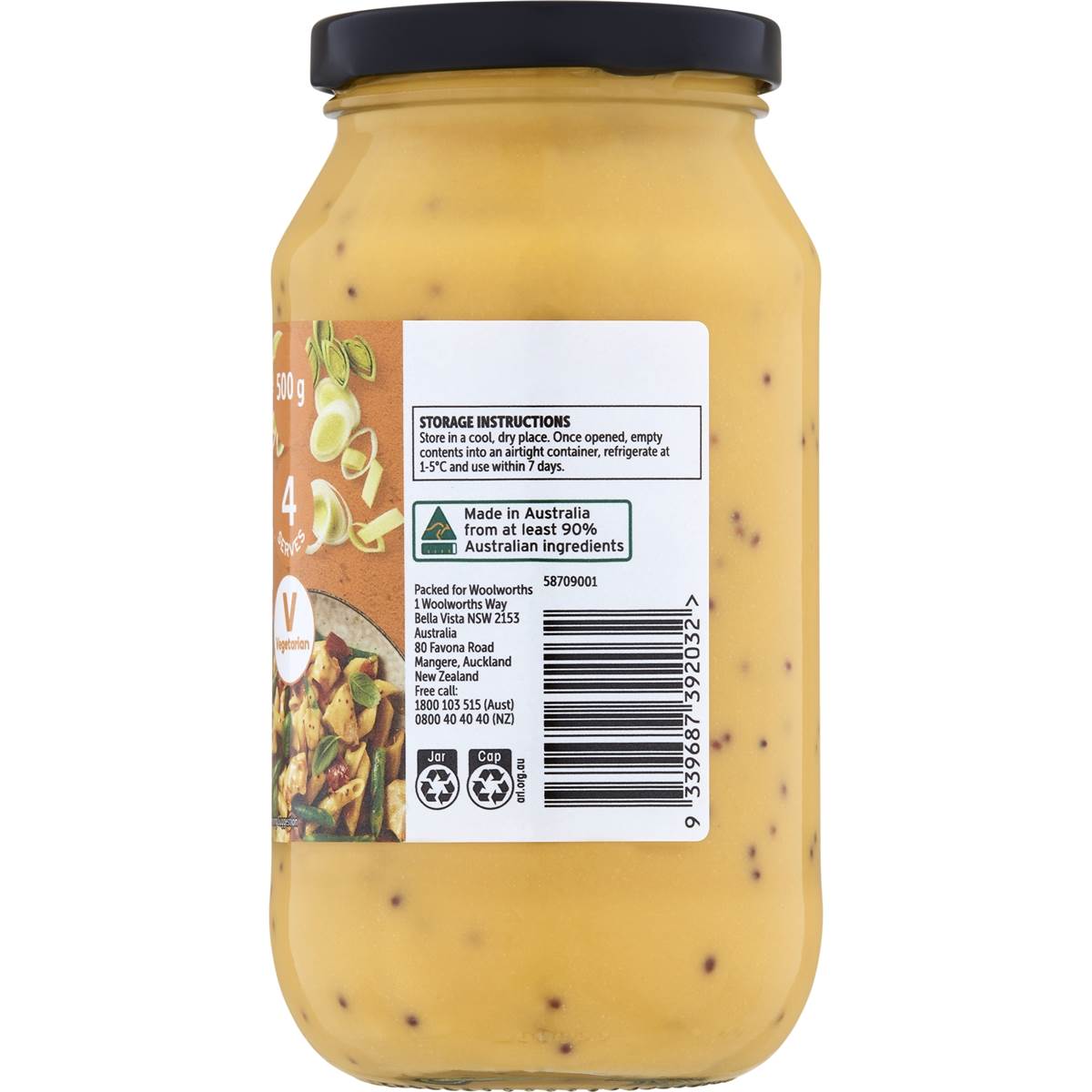 Woolworths Honey Mustard Simmer Sauce 500g